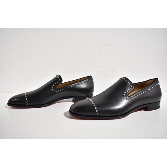 Christian Louboutin Dandy Cloo Flat Black Calf Leather Spike Dress Loafer 43 10 main image 10